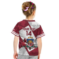 Latvia Hockey Custom Kid T Shirt Hedgehog Par Latviju!