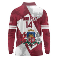 Latvia Hockey Custom Long Sleeve Polo Shirt Hedgehog Par Latviju!