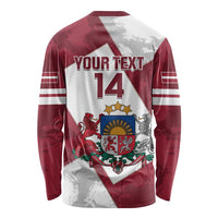 Latvia Hockey Custom Long Sleeve Shirt Hedgehog Par Latviju!