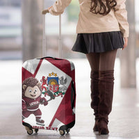 Latvia Hockey Custom Luggage Cover Hedgehog Par Latviju!