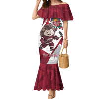 Latvia Hockey Custom Mermaid Dress Hedgehog Par Latviju!