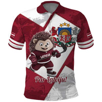 Latvia Hockey Custom Polo Shirt Hedgehog Par Latviju!