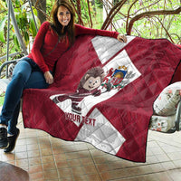 Latvia Hockey Custom Quilt Hedgehog Par Latviju!