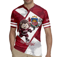 Latvia Hockey Custom Rugby Jersey Hedgehog Par Latviju!