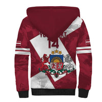 Latvia Hockey Custom Sherpa Hoodie Hedgehog Par Latviju!