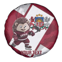 Latvia Hockey Custom Spare Tire Cover Hedgehog Par Latviju!
