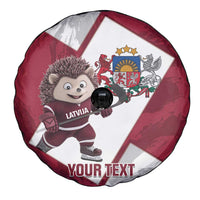 Latvia Hockey Custom Spare Tire Cover Hedgehog Par Latviju!