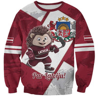 Latvia Hockey Custom Sweatshirt Hedgehog Par Latviju!