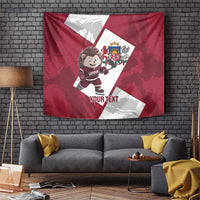 Latvia Hockey Custom Tapestry Hedgehog Par Latviju!