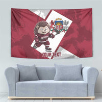 Latvia Hockey Custom Tapestry Hedgehog Par Latviju!