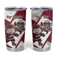 Latvia Hockey Custom Tumbler Cup Hedgehog Par Latviju!