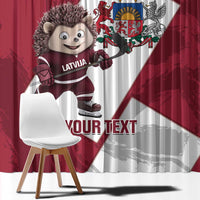 Latvia Hockey Custom Window Curtain Hedgehog Par Latviju!