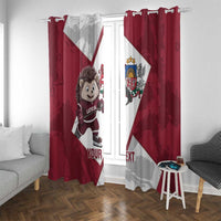 Latvia Hockey Custom Window Curtain Hedgehog Par Latviju!