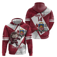 Latvia Hockey Custom Zip Hoodie Hedgehog Par Latviju!