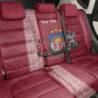 Personalised Latvia Back Car Seat Cover Latvijas Republika Folk Pattern