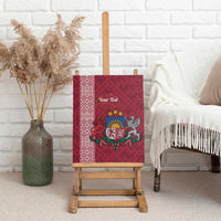 Personalised Latvia Canvas Wall Art Latvijas Republika Folk Pattern
