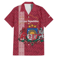Personalised Latvia Family Matching Mermaid Dress and Hawaiian Shirt Latvijas Republika Folk Pattern