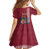 Personalised Latvia Family Matching Puletasi and Hawaiian Shirt Latvijas Republika Folk Pattern