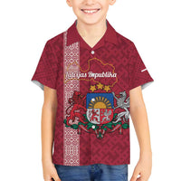Personalised Latvia Family Matching Puletasi and Hawaiian Shirt Latvijas Republika Folk Pattern