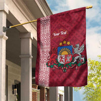 Personalised Latvia Garden Flag Latvijas Republika Folk Pattern