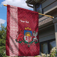 Personalised Latvia Garden Flag Latvijas Republika Folk Pattern