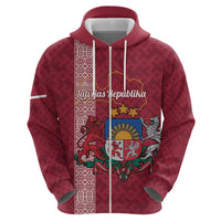 Personalised Latvia Hoodie Latvijas Republika Folk Pattern