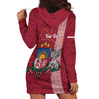 Personalised Latvia Hoodie Dress Latvijas Republika Folk Pattern