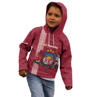 Personalised Latvia Kid Hoodie Latvijas Republika Folk Pattern