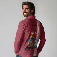Personalised Latvia Long Sleeve Polo Shirt Latvijas Republika Folk Pattern