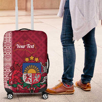 Personalised Latvia Luggage Cover Latvijas Republika Folk Pattern