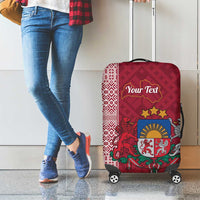 Personalised Latvia Luggage Cover Latvijas Republika Folk Pattern