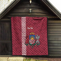 Personalised Latvia Quilt Latvijas Republika Folk Pattern