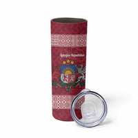 Personalised Latvia Skinny Tumbler Latvijas Republika Folk Pattern