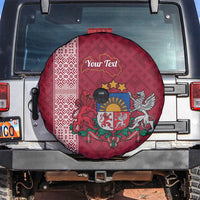 Personalised Latvia Spare Tire Cover Latvijas Republika Folk Pattern