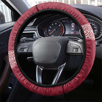 Latvia Steering Wheel Cover Latvijas Republika Folk Pattern