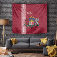 Personalised Latvia Tapestry Latvijas Republika Folk Pattern