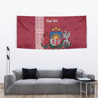 Personalised Latvia Tapestry Latvijas Republika Folk Pattern