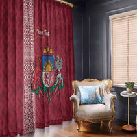 Personalised Latvia Window Curtain Latvijas Republika Folk Pattern
