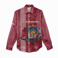 Personalised Latvia Women Casual Shirt Latvijas Republika Folk Pattern