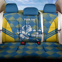 Sweden Hockey Custom Back Car Seat Cover Tre Kronor Swedish Moose Mascot