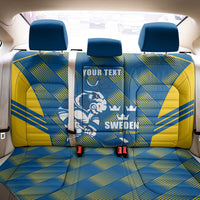 Sweden Hockey Custom Back Car Seat Cover Tre Kronor Swedish Moose Mascot