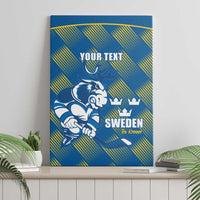Sweden Hockey Custom Canvas Wall Art Tre Kronor Swedish Moose Mascot