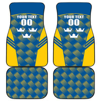 Sweden Hockey Custom Car Mats Tre Kronor Swedish Moose Mascot
