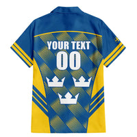 Sweden Hockey Custom Family Matching Mermaid Dress and Hawaiian Shirt Tre Kronor Swedish Moose Mascot