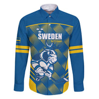 Sweden Hockey Custom Family Matching Puletasi and Hawaiian Shirt Tre Kronor Swedish Moose Mascot