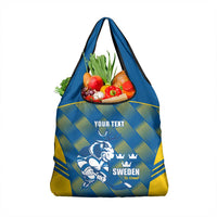 Sweden Hockey Custom Grocery Bag Tre Kronor Swedish Moose Mascot
