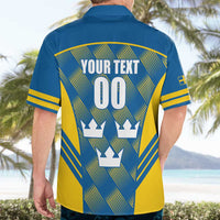 Sweden Hockey Custom Hawaiian Shirt Tre Kronor Swedish Moose Mascot