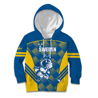 Sweden Hockey Custom Kid Hoodie Tre Kronor Swedish Moose Mascot
