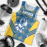 Sweden Hockey Custom Men Tank Top Tre Kronor Swedish Moose Mascot
