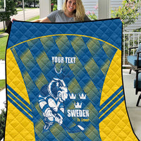 Sweden Hockey Custom Quilt Tre Kronor Swedish Moose Mascot